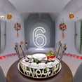 thumbnail image 3 of Letreros LED de neón número 6 decoración de cumpleaños, luces de neón para fiesta, USB Plus, funda de batería para iluminar el cumpleaños de tu bebé con nuestro letrero de neón número seis (número 6), 3 of 4