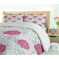 thumbnail image 5 of Ambesonne Floral Duvet Cover Sets, Romantic Pink Rose Drawing, 2-Queen, Dusk White Pale Fuchsia, 5 of 7