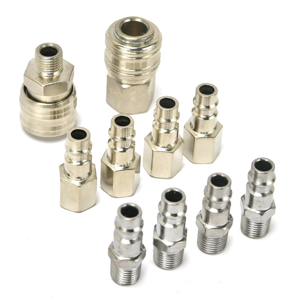 10Pcs Air Compressor Connector Kits 1/4 Quick Coupling Air Hose Connector B Fangkenuo