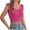 Hot Pink, variant on Summer Tops for Women Solid Color Square Neckline With Wooden Ear Edge Sleeveless Knitted Shirt With Navel Top Pocket Short Ski Long Sleeve Winter Scrub Top Women Long Sleeve Fall White M
