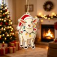 thumbnail image 4 of Fmbmuo Acrylic Christmas Hanging Ornaments 2D Flat Car Rearview Mirror Pendant Xmas Tree Backpack Home Wall Festive Decor Christmas Decor,Multicolor, 4 of 5