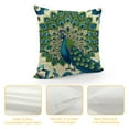 thumbnail image 4 of GOSMITH  Blue Peacock Throw Pillow Case Beautiful Watercolor Flowers Peony Bird Feathers Gorgeous Spring Vitality Pillow Cushion Covers Home Sofa Decorative, 4 of 5