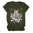 thumbnail image 4 of enyan Pumpkin Cute Ghost Graphic Slim-Fit Short-Sleeve Crewneck T-Shirt Regular-Fit Short-Sleeve Crewneck T-Shirt In Fall Womens Halloween Shirts AG,XXXL, 4 of 5