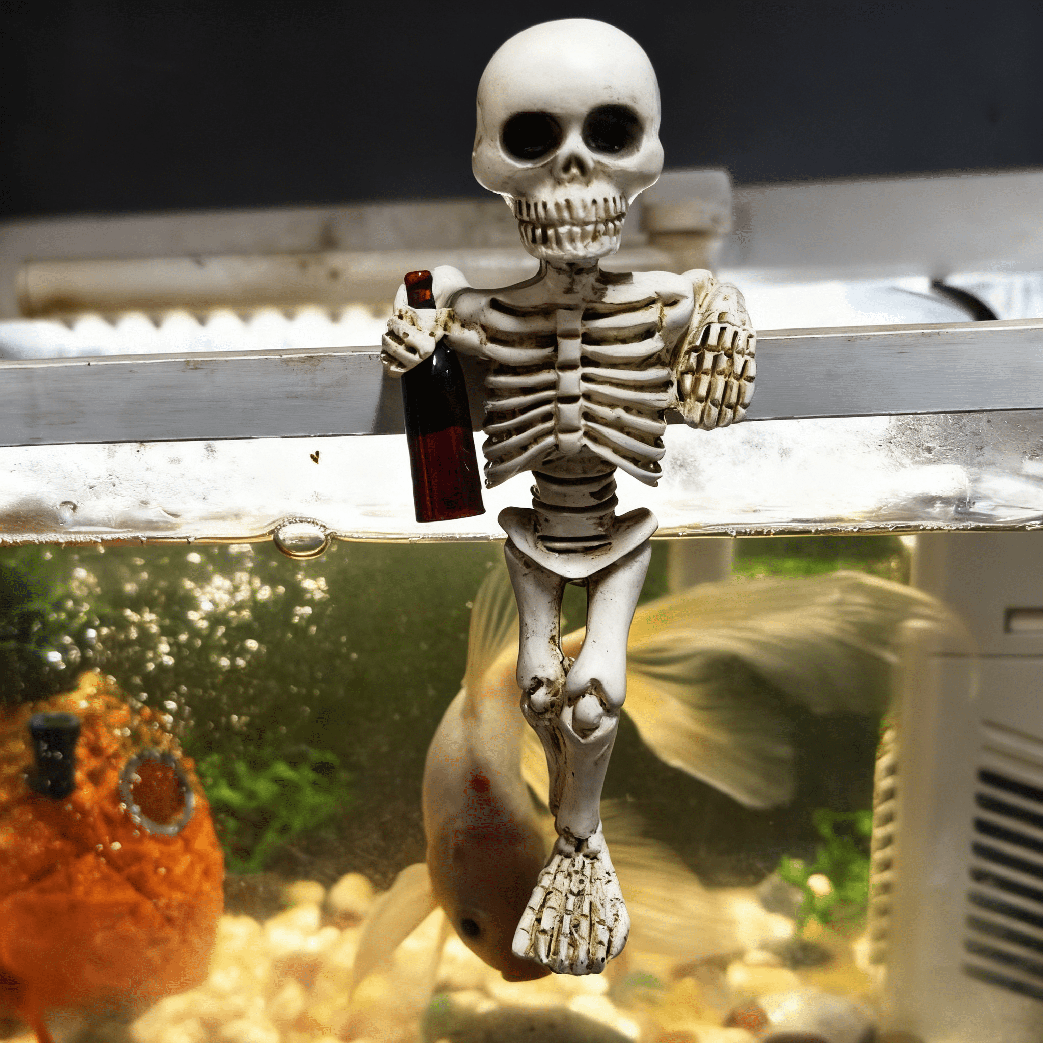 Weather-Resistant Skeleton Statue 5.1 Inch for Garden and Flower Pot Decoration
