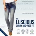 thumbnail image 4 of WallFlower Women's Luscious Curvy Bootcut Mid-Rise Insta Stretch Juniors Jeans (Standard and Plus), 4 of 6