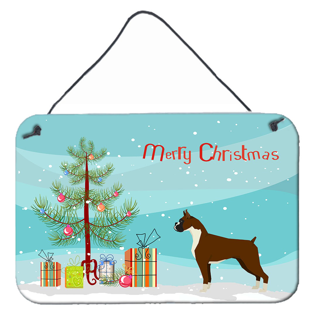 Boxer Christmas Tree Wall or Door Hanging Prints
