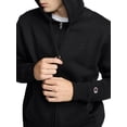 thumbnail image 4 of Champion Men’s Powerblend Full-Zip Hoodie with “C” Logo, Standard Unisex Fit, Midweight Fleece, Sizes S-XXL, 4 of 9
