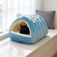 thumbnail image 5 of Iumwxz Cat Bed, Foldable Semi Enclosed Pet House with Thick Filling for Warmth and Comfort, Soft Washable Material, Space Saving Design for Indoor Cats and Small Dogs, 5 of 6