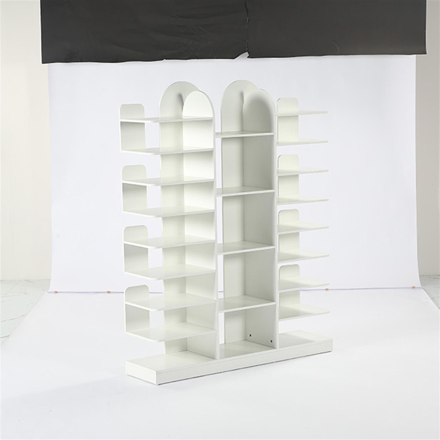 Demi Bonn Wooden Shoe Rack, 13-Tier Freestanding Entryway Shoe Organizer with Open Shelves, White