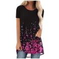 thumbnail image 1 of Camiseta informal para mujer, blusa estampada con cuello redondo y manga corta, Tops OAVQHLG3B Store  lin121212, 1 of 4