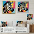 thumbnail image 4 of Designart "Pop Art Zebra Dreamscape III" Animals Framed Wall Art Decor - Modern Colorful Zebra Entryway Framed Wall Art, 4 of 6