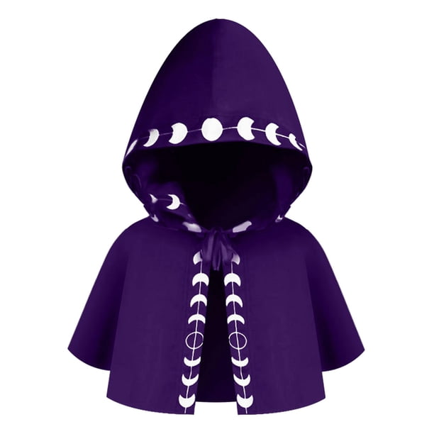 Capa Medieval con Capucha para Halloween, Capa para Cosplay, Capa de , Chal de Utilería para Fotos, Capa Corta, Capa de para Juegos de Púrpura Salvador Capucha de Halloween
