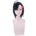 thumbnail image 1 of Peluca corta para cosplay, color negro, con flequillo, 35 cm, para adolescentes, 1 of 1
