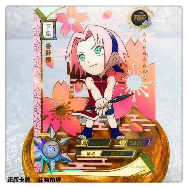 KAYOU Naruto Tarjeta TGR transparente Uchiha Sasuke Tsunade Haruno Sakura Kakashi Tarjeta de colección