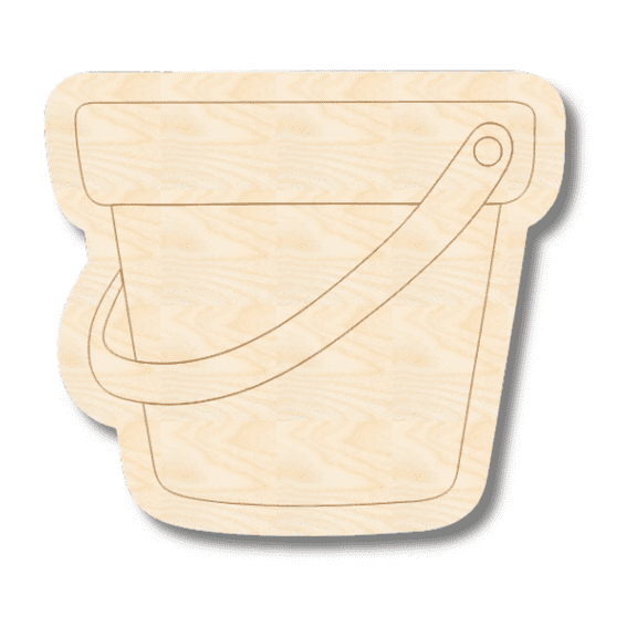 Unfinished Wood Etched Sand Bucket Shape 24" / 1/4"