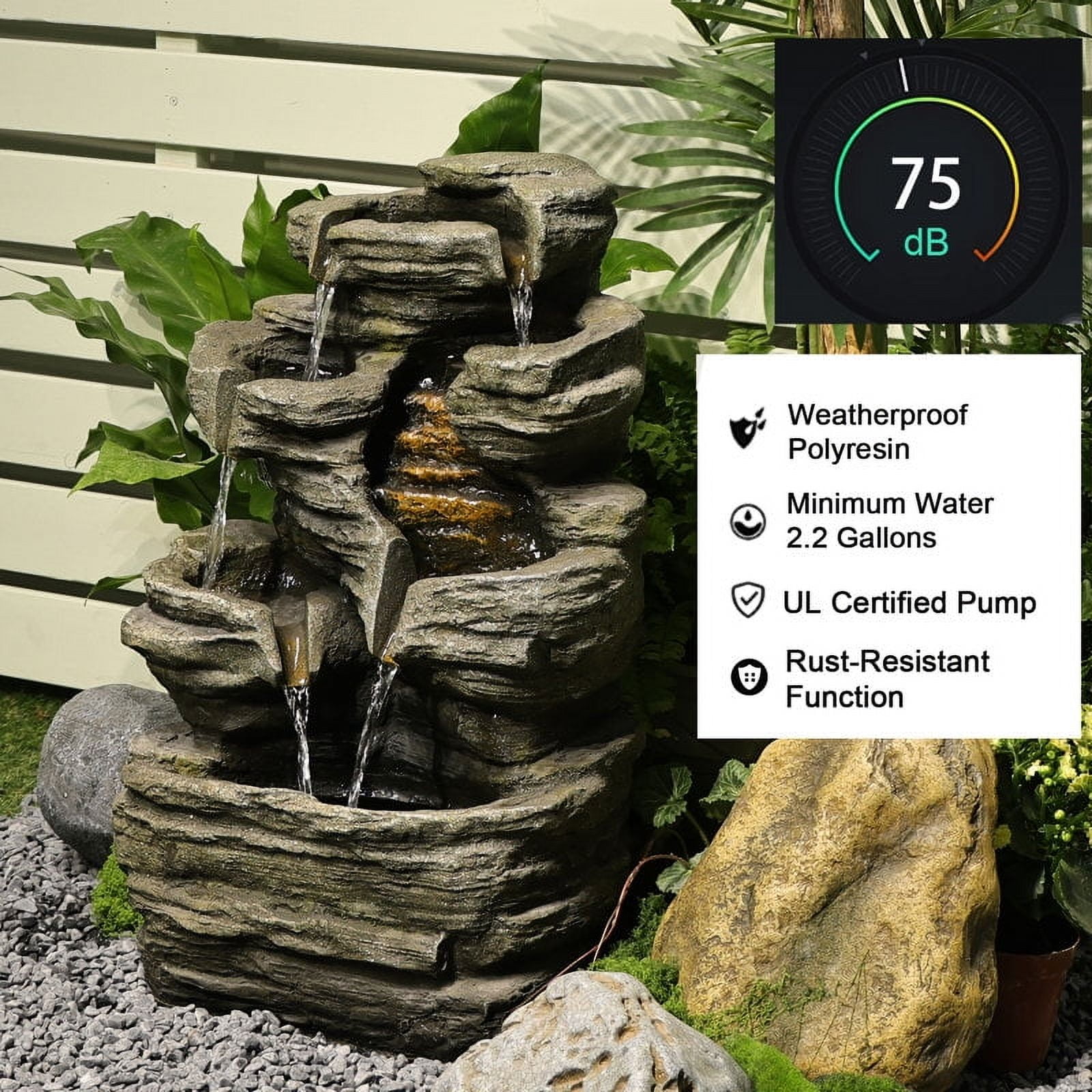 Garden Springs Zen Zone Polyresin Water Fountain