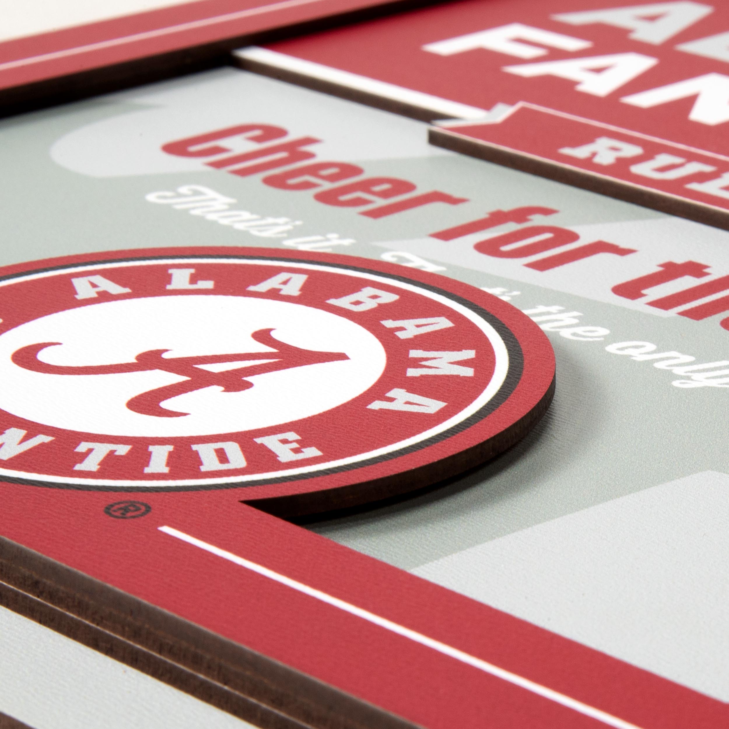 YouTheFan NCAA Alabama Crimson Tide Fan Rules 3D Wall Art