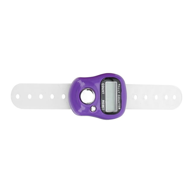Finger Tally, 0 To 99999 Resettable Fixable Digital Counter With Silicone Belt For Counting For Walking Purple