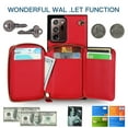 thumbnail image 4 of TECH CIRCLE For Galaxy Note 20 Ultra Wallet Case,Card Holder Phone Case for Women, Zipper PU Leather Purse Kickstand Folio Flip Case with Crossbody Strap for Samsung Galaxy Note 20 Ultra 6.9" 2020,Red, 4 of 8