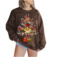 thumbnail image 2 of Nutroes Chandail en Molleton pour Femmes, Mode Féminine Manches Longues Col Rond Imprimé de Noël Hauts Amples, Blouses Chandails en Molleton, 2 of 5