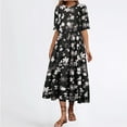thumbnail image 1 of Puntoco Nuevo Vestido De Margaritas Floral De Manga Corta De Verano Para Mujer Negro Xxxl,Regalos Para Mujer Joven, 1 of 6