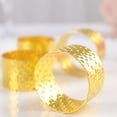 thumbnail image 5 of Efavormart 4 Pack | Shiny Gold Basket Weave Napkin Rings, Metallic Napkin Holders, 5 of 11