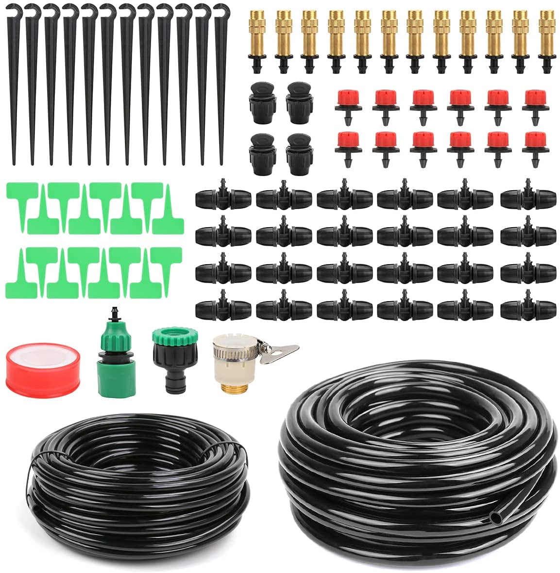 OUTFANDIA 3/8 Irrigation Tubing 50ft Heavy Duty Blank Distribution Tubing Watering Drip Automatic Irrigation Equipment Set for Garden Greenhouse,Flower,Patio,Lawn 