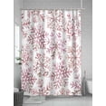 thumbnail image 5 of Pink Red Snowflake Christmas Standard Shower Curtain Set, Waterproof Shower Curtains for Bathroom, Xmas Snowflake Washable Fabric Cloth Bath Curtain for Bathtub Decoration with Hooks 72x72 Inches, 5 of 6