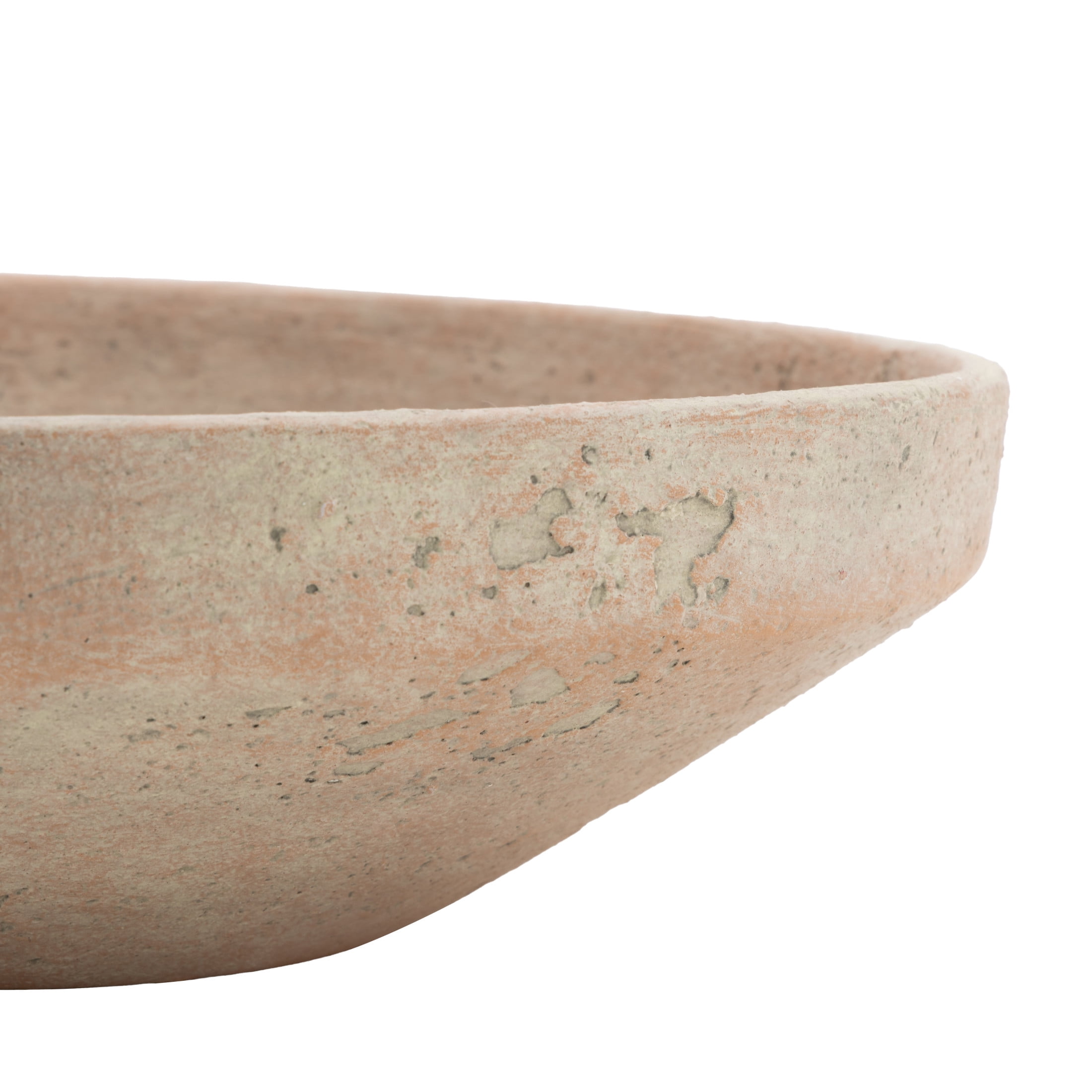 DecMode 12" Round Textured Beige Ceramic Decorative Bowl