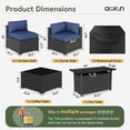 thumbnail image 2 of Aoxun 12 Piece Patio Furniture Set with 44” Fire Pit Table Wicker Rattan Patio Sectional Sofa Set Outdoor Seating Furniture with Thickened Cushion, Navy Blue, 2 of 7