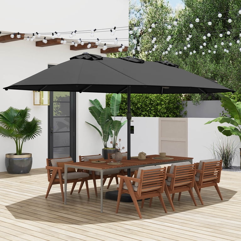 costway patio double-sided market umbrella crank 15 Feet Twin with and Base-Red Are you looking for a patio umbrella that will provide you with a shady and comfortable relaxation place 15 ft Patio Umbrella Outdoor
