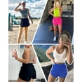 thumbnail image 3 of FITOP Women's Athletic Shorts High Waisted Running Shorts Zipper Pocket Gym Elastic Workout Shorts, 3 of 5