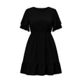 thumbnail image 7 of QQZ Womens Plus Size Summer Casual Midi Dress Short Ruffle Sleeve Tiered Empire Waist T-Shirt Dress, 7 of 7