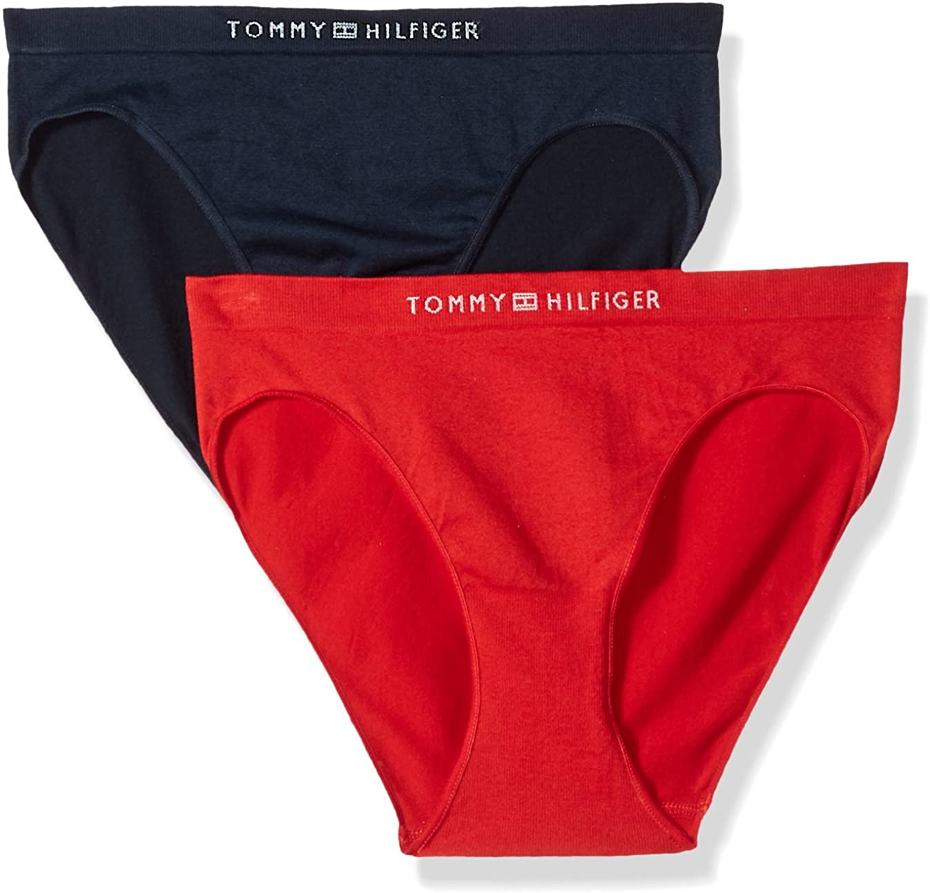 Tommy Hilfiger Women's Seamless Bikini Underwear Panty, 2 Pack, Apple