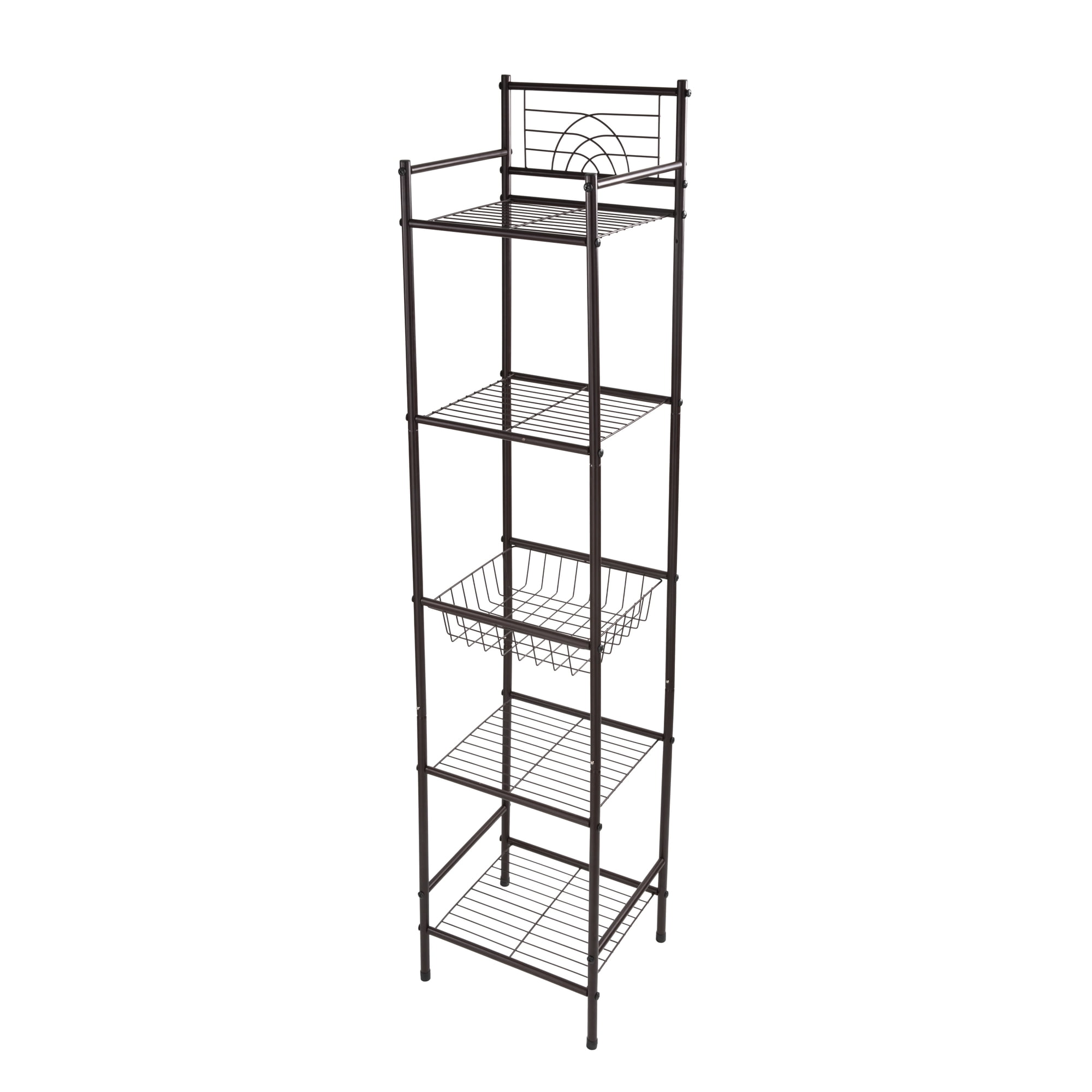 Bath Bliss 11.61"W x 12.99"D x 58.46"H 5-Shelf Storage Shelf, Bronze