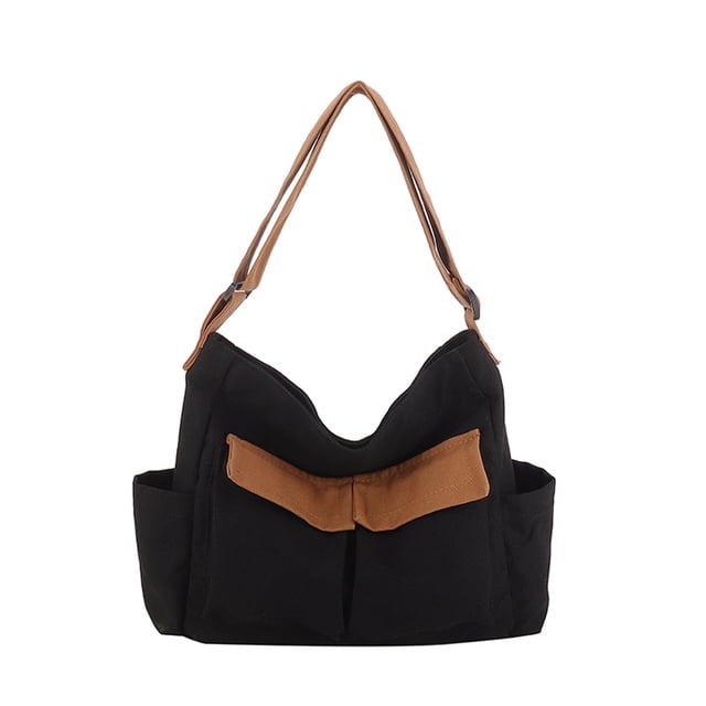 Bolso bandolera de lona de gran capacidad para mujer bandolera informal de Color sólido para mujer