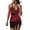Red, variant on ibiyuan Plus Size Swimsuit for Women 2 Piece Rash Guard Capris Athletic Swimwear Bathing Suits for Women Color Block Swimsuit for Women,Black