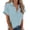 Light Blue -AL17, variant on IYYVV Button Down Shirts for Womens Short Sleeve Blouses V Neck Collared Casual Summer Tops with Pockets Army Green S