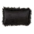 thumbnail image 2 of Fennco Styles Decorative Faux Mongolian Fur Throw Pillow (Black, 12" x 20" Throw Pillow), 2 of 3