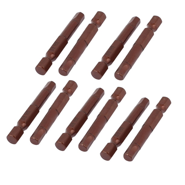 Puntas de destornillador magnéticas de 5 mm con vástago hexagonal de 1/4" de 50 mm de longitud, 10 piezas