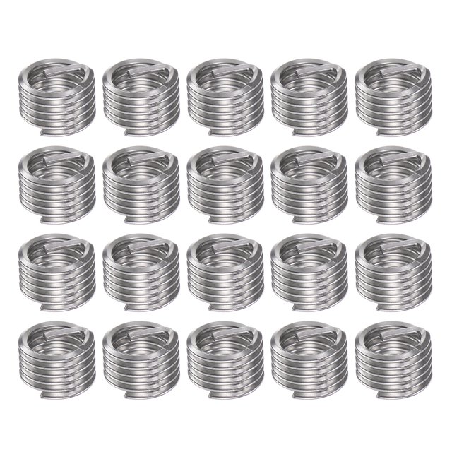 Unique Bargains 20 Pack 7/16 14 UNC 1D 11.1mm 304 Stainless Steel Helical Wire Thread Inserts