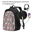 thumbnail image 2 of Pofeuu Rose Flowers Print Storage Laptop Backpack with USB Charging Port[Water Resistant] College Computer Bookbag Fits, 2 of 7