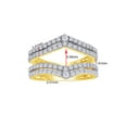 thumbnail image 3 of Round Shape White Cubic Zirconia Chevron Two Row Enhancer Guard 10k Yellow Gold Ring Size - 8, 3 of 3