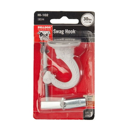 Bulldog Large Swag Hook, White