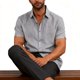 thumbnail image 5 of Camisa De Manga Corta, Camisa Masculina De Corte Regular Con Bolsillos En El Pecho Para Uso Diario, 5 of 7