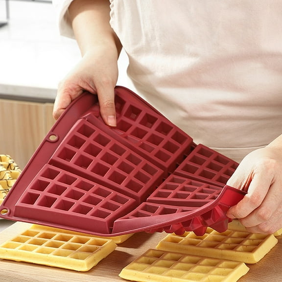 Rkxzt Waffle Mold Silicone Waffle Mold 6 Cavities Waffle Mold Silicone Waffle Maker Baking Tray Mold for Waffle Cake Chocolate Craft Candy Soap Baking,Square
