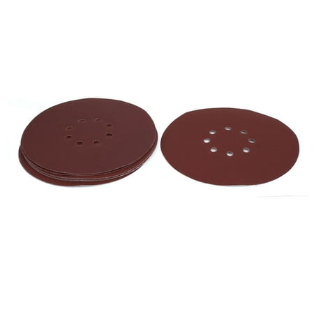 Sanding Pad Hook 8 Hole Unique Bargains 9-inch Dia 180 Grits 8 Hole Hook-And-Loop Sanding Disc Polishing Pad 10pcs ()