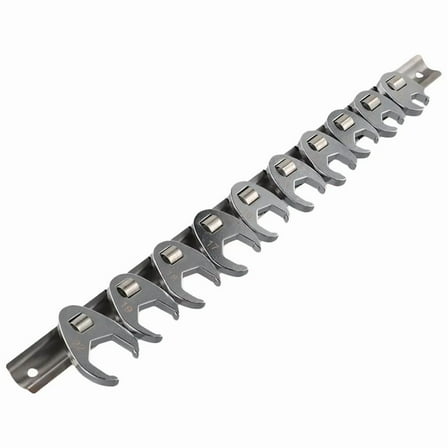 10pcs 3/8Inch Drive Crowfoot Wrench Set 10-22mm Flare Nut Wrenches for Loosening Fastening Nuts and Bolts