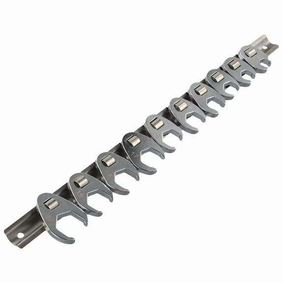 10pcs 3/8Inch Drive Crowfoot Wrench Set 10-22mm Flare Nut Wrenches for Loosening Fastening Nuts and Bolts