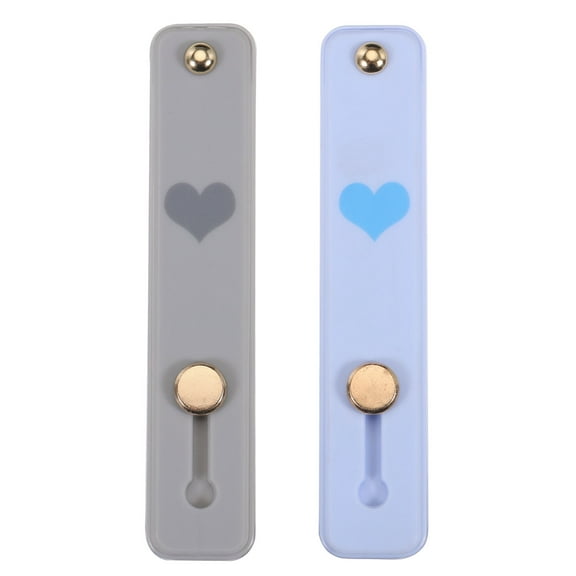 2 Pcs Phone Loop Finger Holder Silicone Phone Strap Grip Holder for Most Smartphones Light Blue,Gray Blue